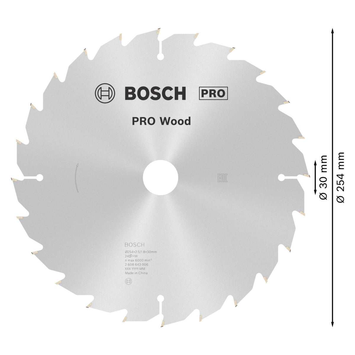 Disco De Sierra Circular PRO Wood 10''x2,5x30mm 24 D - Bosch - Herram.cl