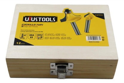Juego 12 Fresas Para Madera Toma 1/4'' - Uyustools - Herram.cl