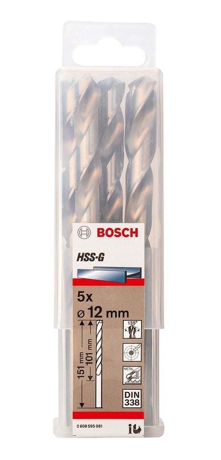 Caja Con 5 Unidades Broca Para Metal Bosch HSS - G 12mm - Herram.cl