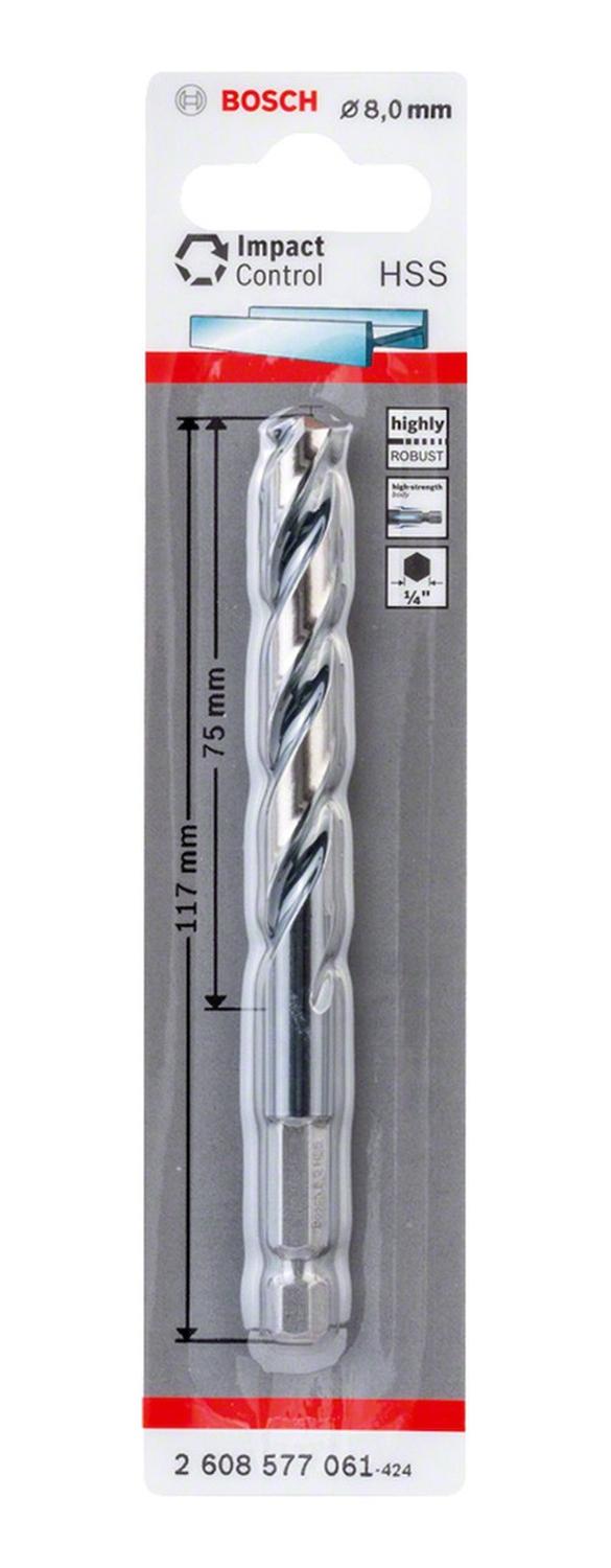 Broca Para Metal HSS - impact 8,0mm (encastre Hex) Bosch - Herram.cl