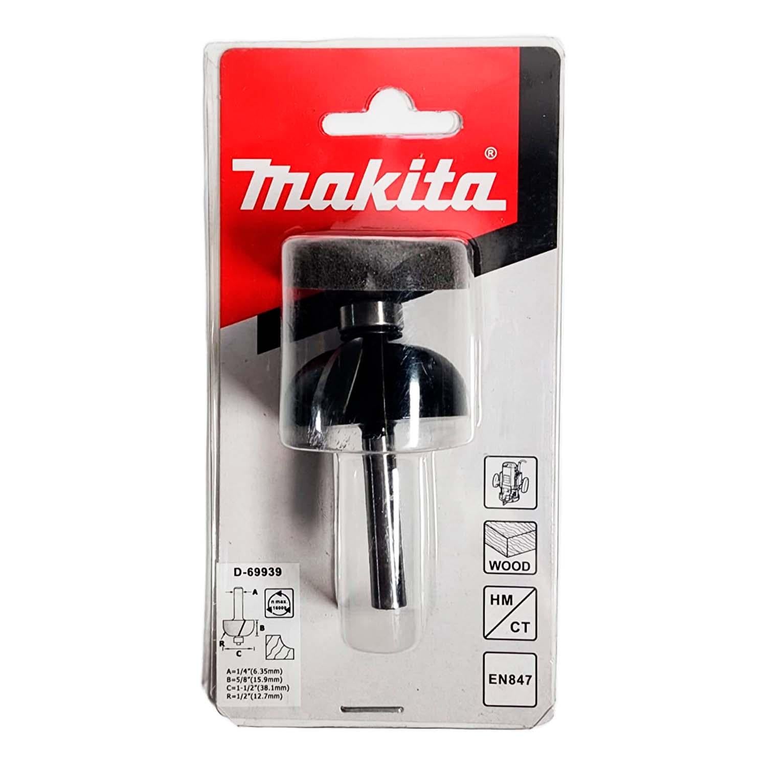 Fresa M/caña C/Rod. R1/2''x1 - 1/2x5/8'' Toma 1/4'' - Makita - Herram.cl