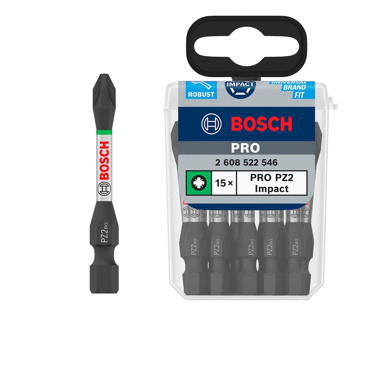 Puntas PRO Impact PZ2x55mm 15 Pzas - Bosch - Herram.cl