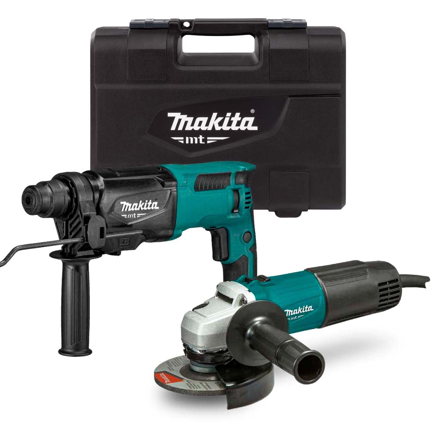 Kit Esmeril 4 1/2'' 540 W + Rotomartillo 800 W - Makita - Herram.cl