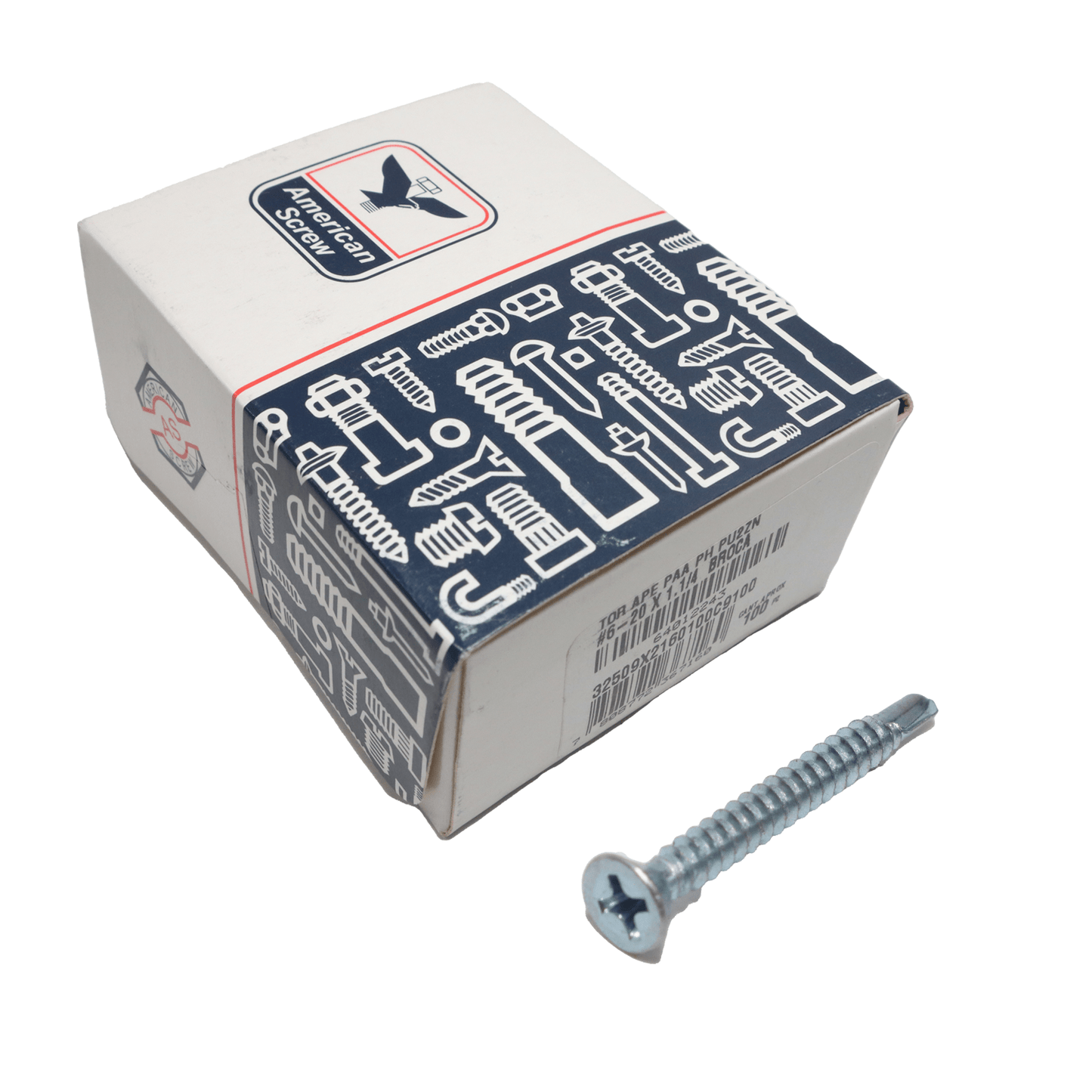 TORNILLO AUTOPERFORANTE 6 - 20X1.1/4''100uds. AMERICAN SCREW - Herram.cl