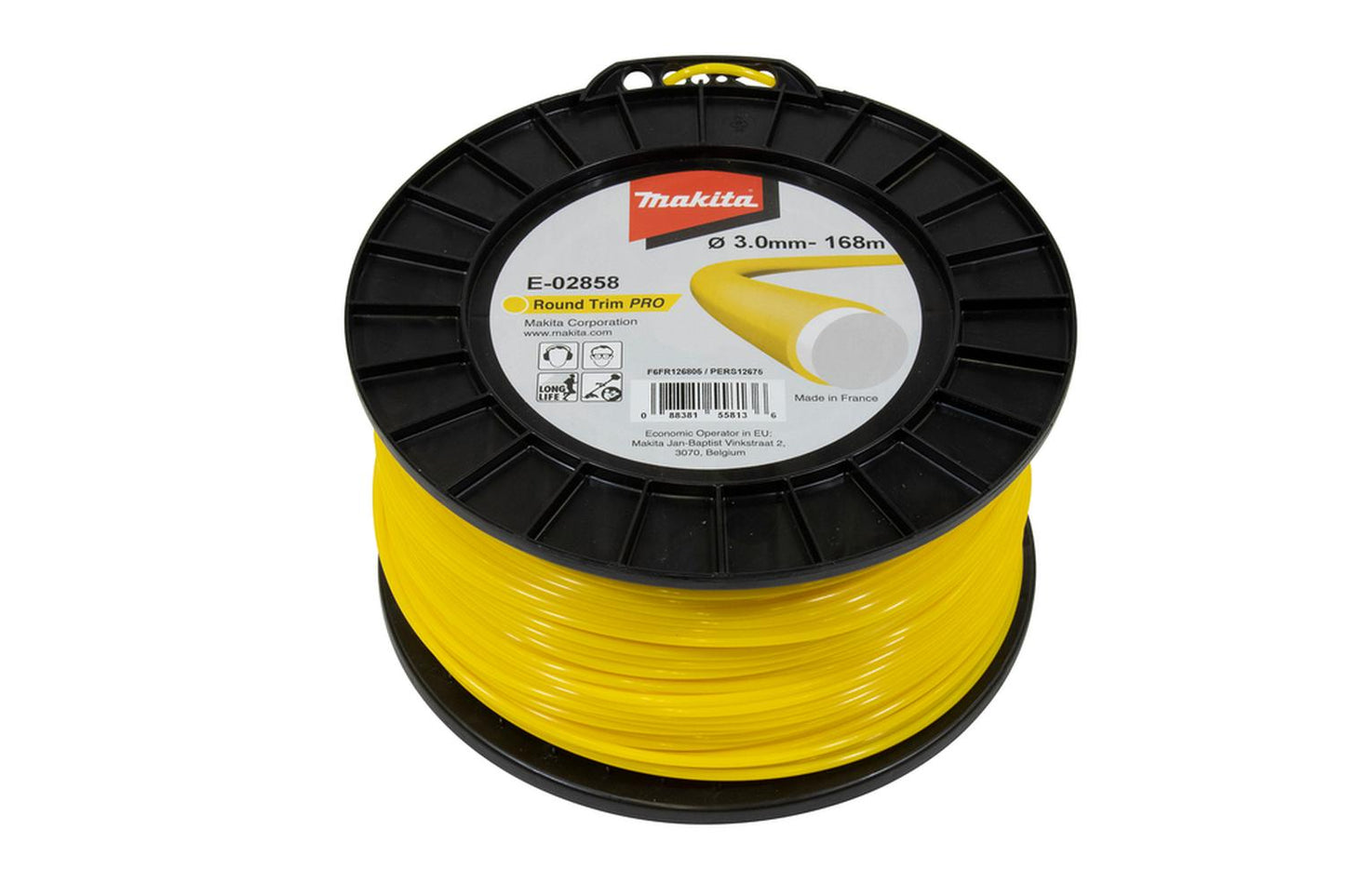 168m Nylon Redondo Amarillo Doble Capa 3,0mm Makita - Herram.cl