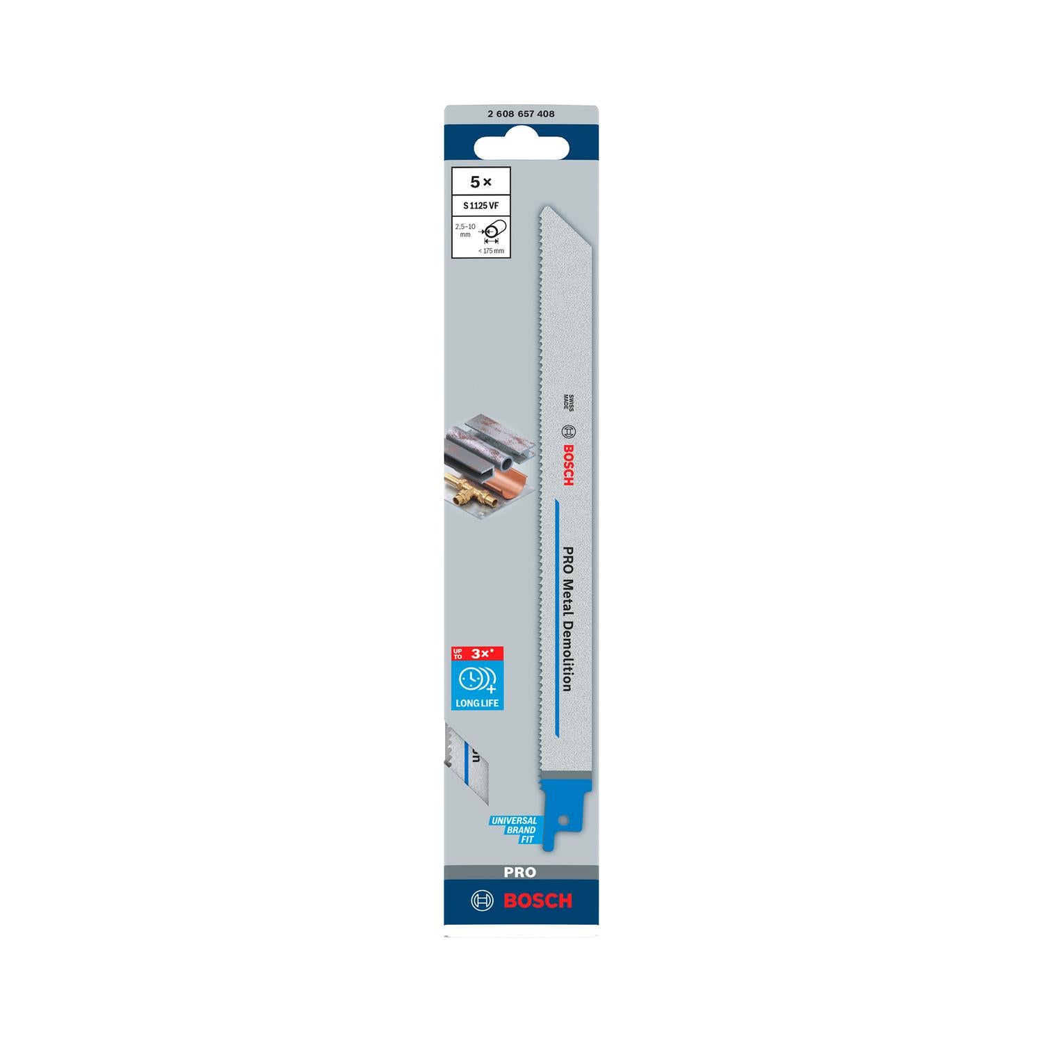 Hoja de sierra sable PRO Metal 225mm 5 Pzas - Bosch - Herram.cl