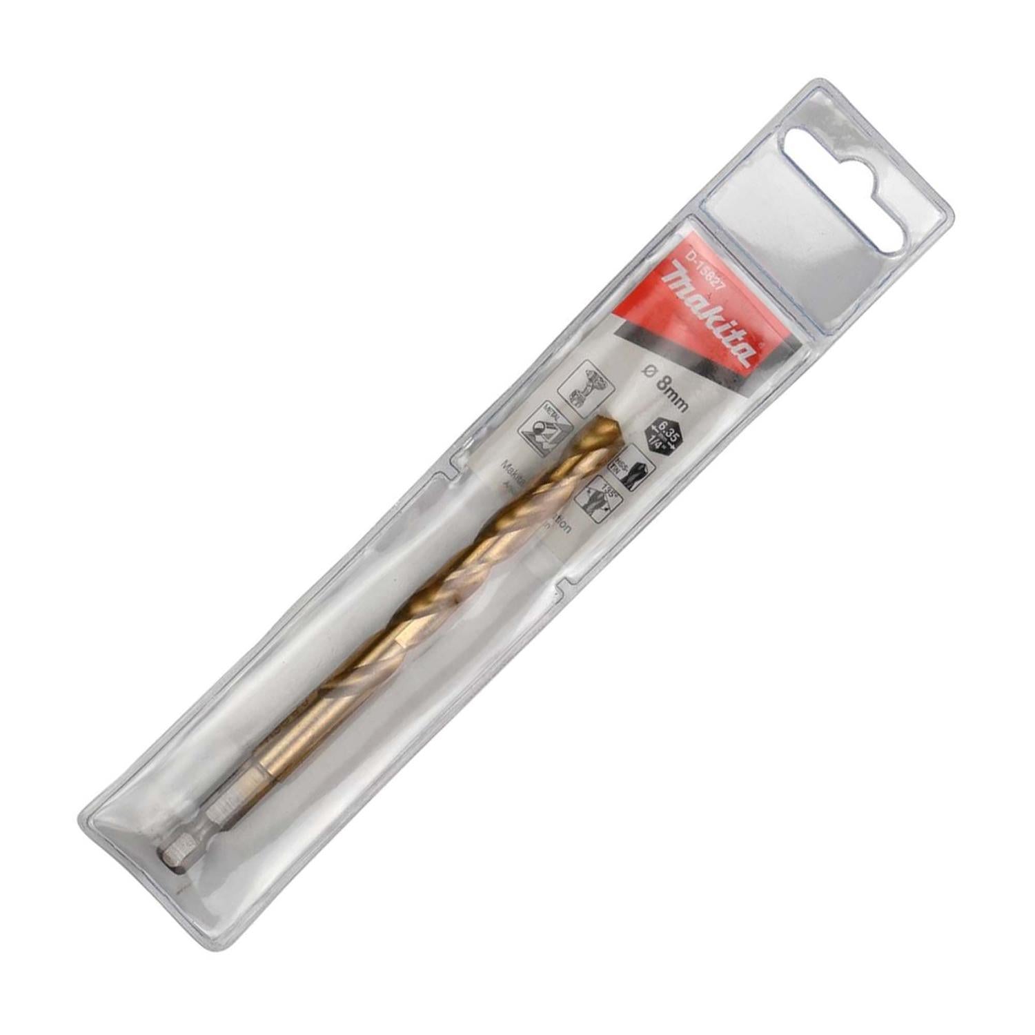 Broca Metal HSS - Tin 8x115mm (Toma Hex. 1/4'') - Makita - Herram.cl