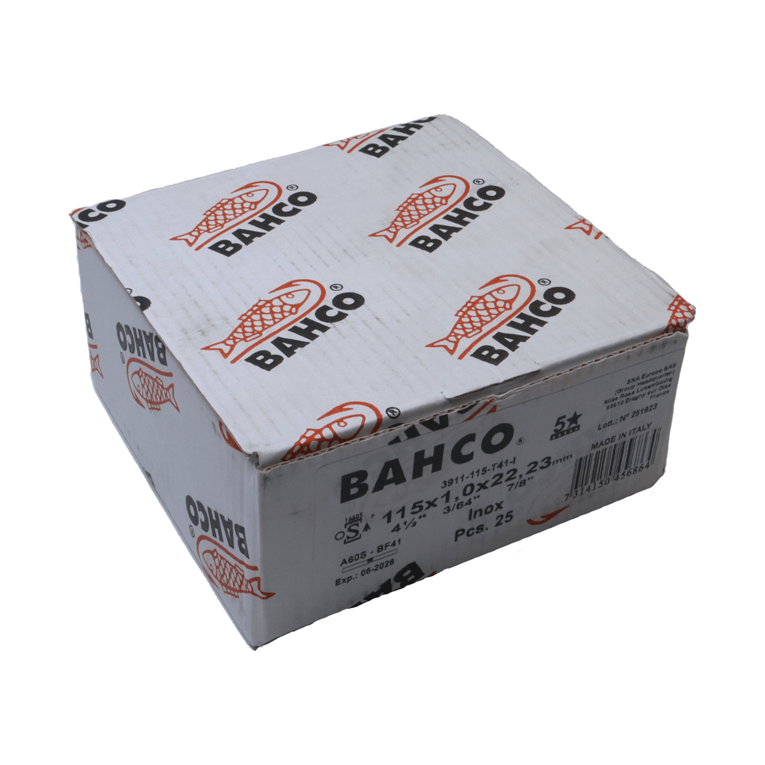 Pack 25 Discos Abrasivos 4 1/2'' Inox – Bahco - Herram.cl
