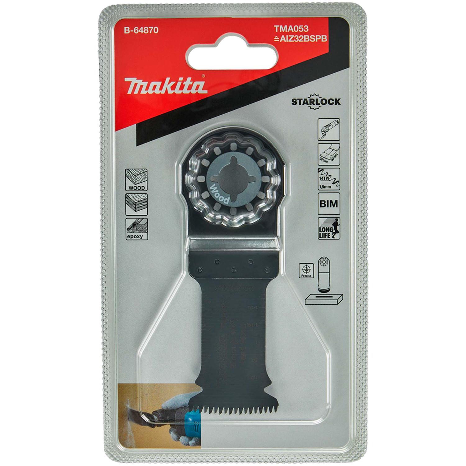 Hoja De inmersión Bim Madera Dura 32x50mm / 14 TPI - Makita - Herram.cl