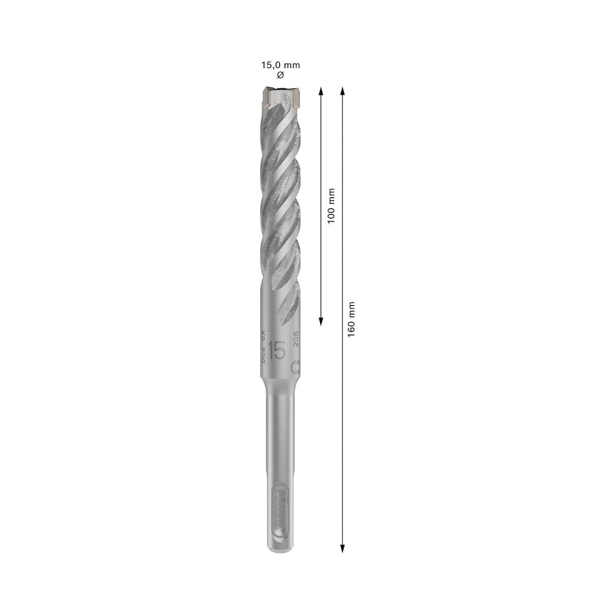 Broca Hormigón Bosch PRO SDS-Plus-5X 15x160mm 4 Filos - Herram.cl