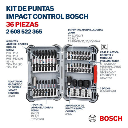 Set 36 Puntas Impact Control Bosch 2608.522.365 - 000 - Herram.cl