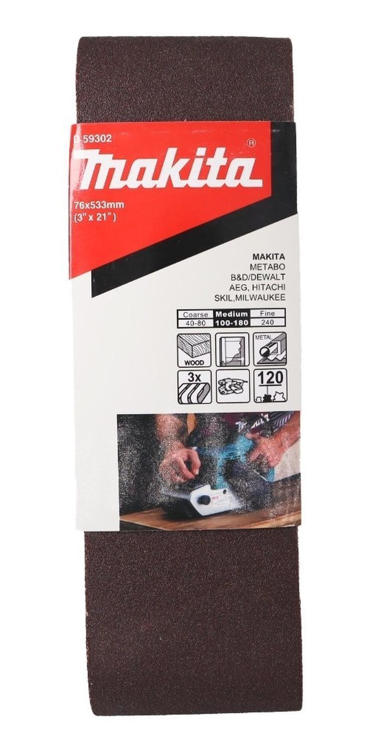 Pack 3 Lijas De Banda 3''x21'' (76x533mm) - Makita - Herram.cl