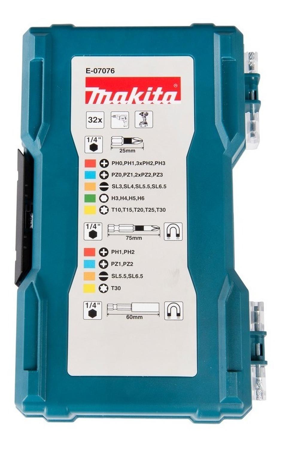 Set Puntas 75mm y Adaptadores 32 PZAS - Makita - Herram.cl