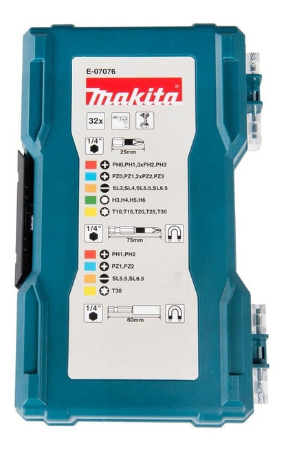 Set Puntas 75mm y Adaptadores 32 PZAS - Makita - Herram.cl