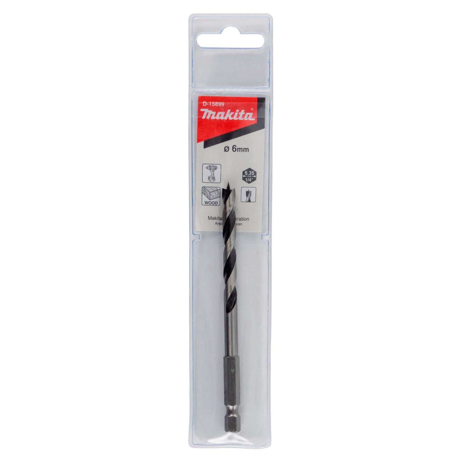 Broca Para Madera 6x110mm (Toma Hex. 1/4'') - Makita - Herram.cl