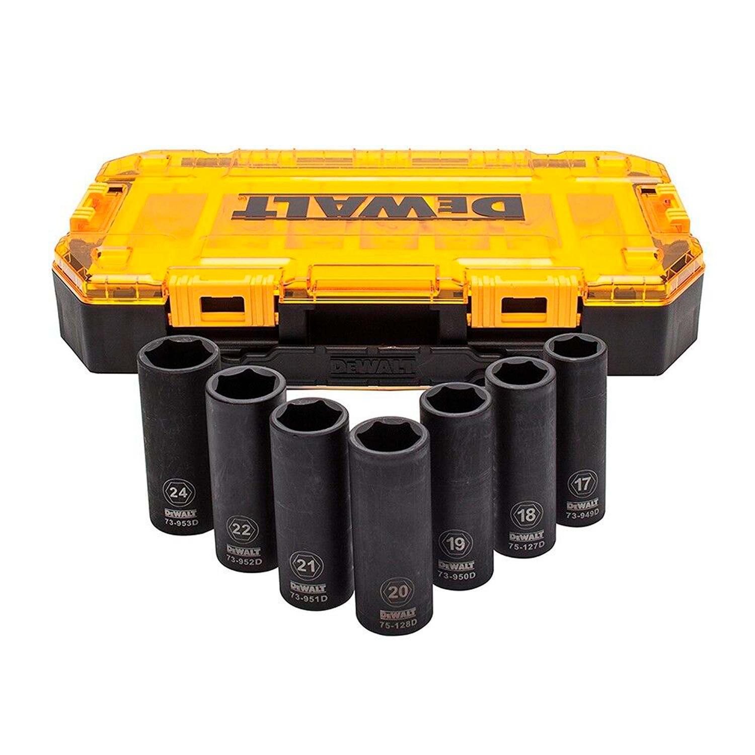Set de Dados de Impacto Profundo 1/2'' Métrico / 7 Pzas - DeWALT - Herram.cl