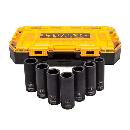 Set de Dados de Impacto Profundo 1/2'' Métrico / 7 Pzas - DeWALT - Herram.cl