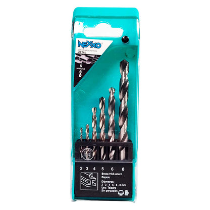 Set de Brocas Para Metal HSS (2 - 8mm) 6 Pzas - Nexxo - Herram.cl
