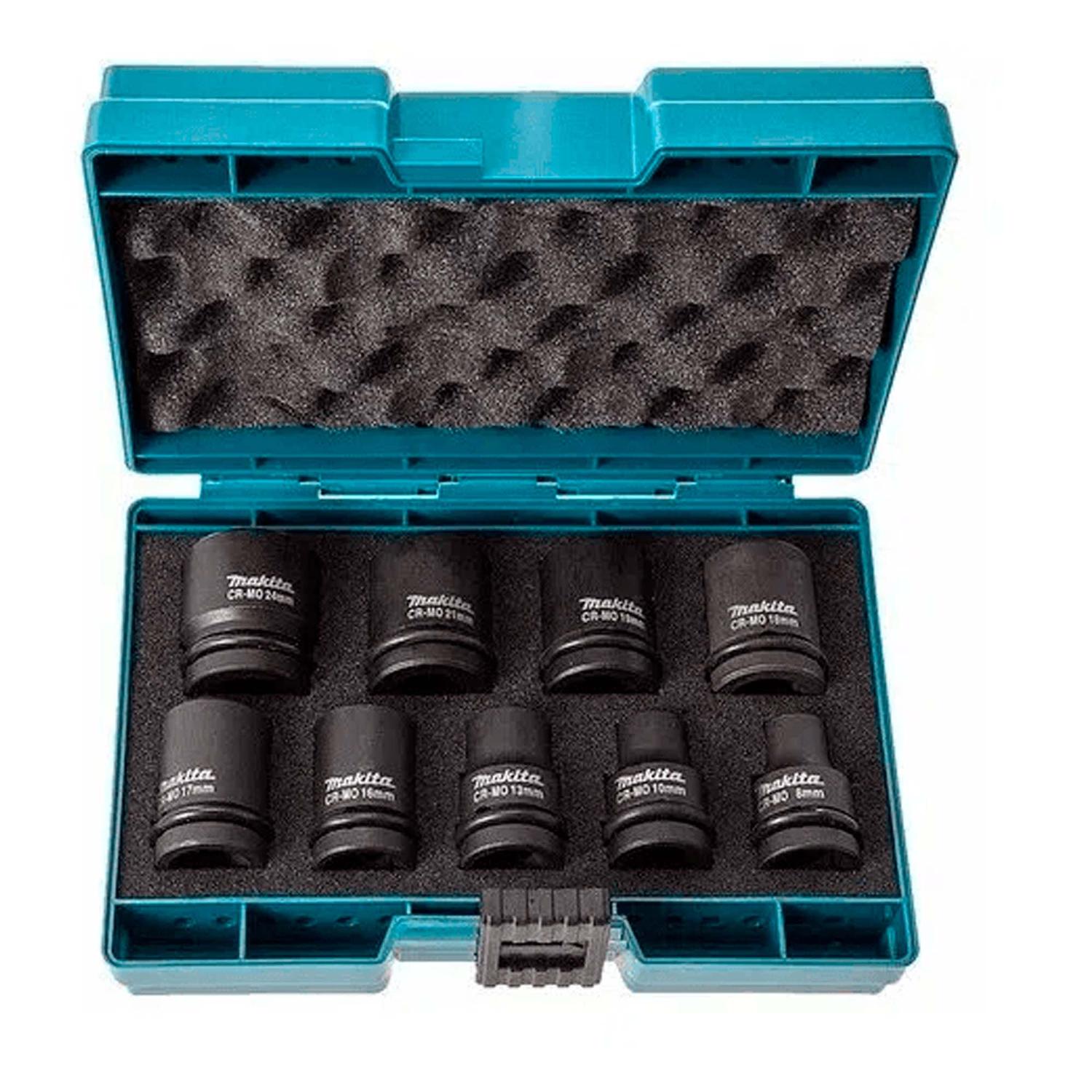 Juego Dados Impacto 1/2'' (8 - 24mm) 9 Pzas - Makita - Herram.cl