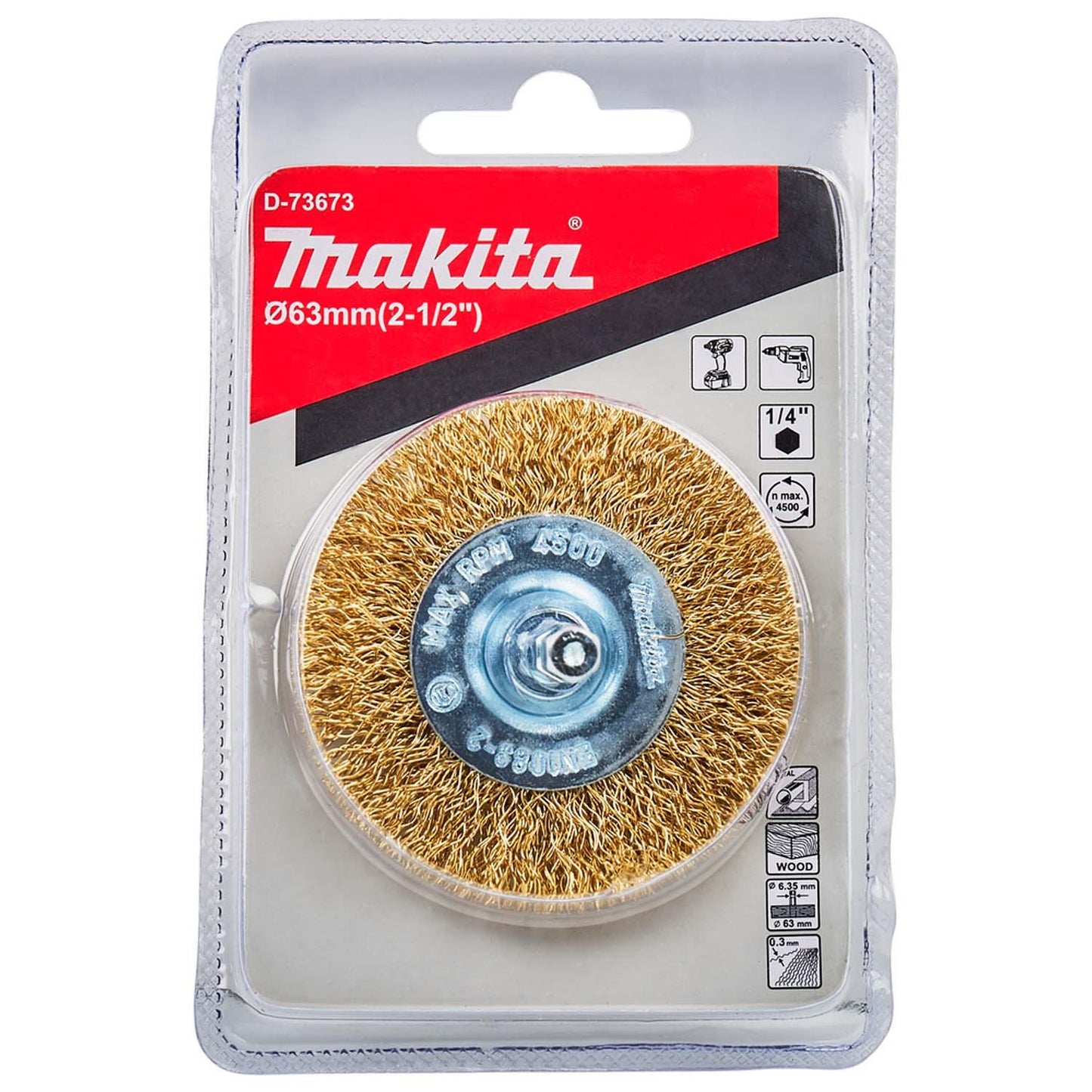 Grata Circular Latón Ondulado 63mm(2 - 1/2'') Toma1/4'' - Makita - Herram.cl