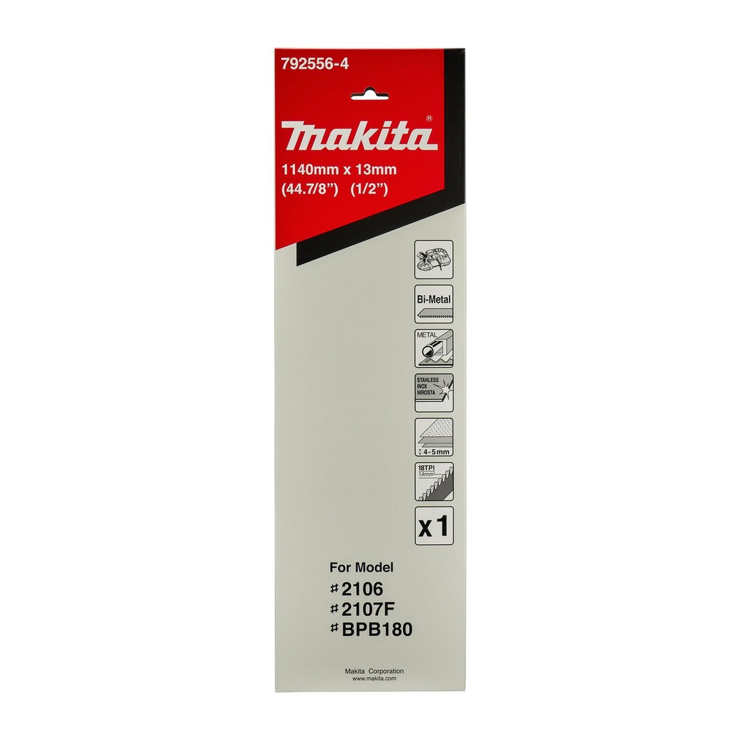 Hoja De Sierra Cinta Para INOX Bim 1.140x13mm 18 TPI - Makita - Herram.cl