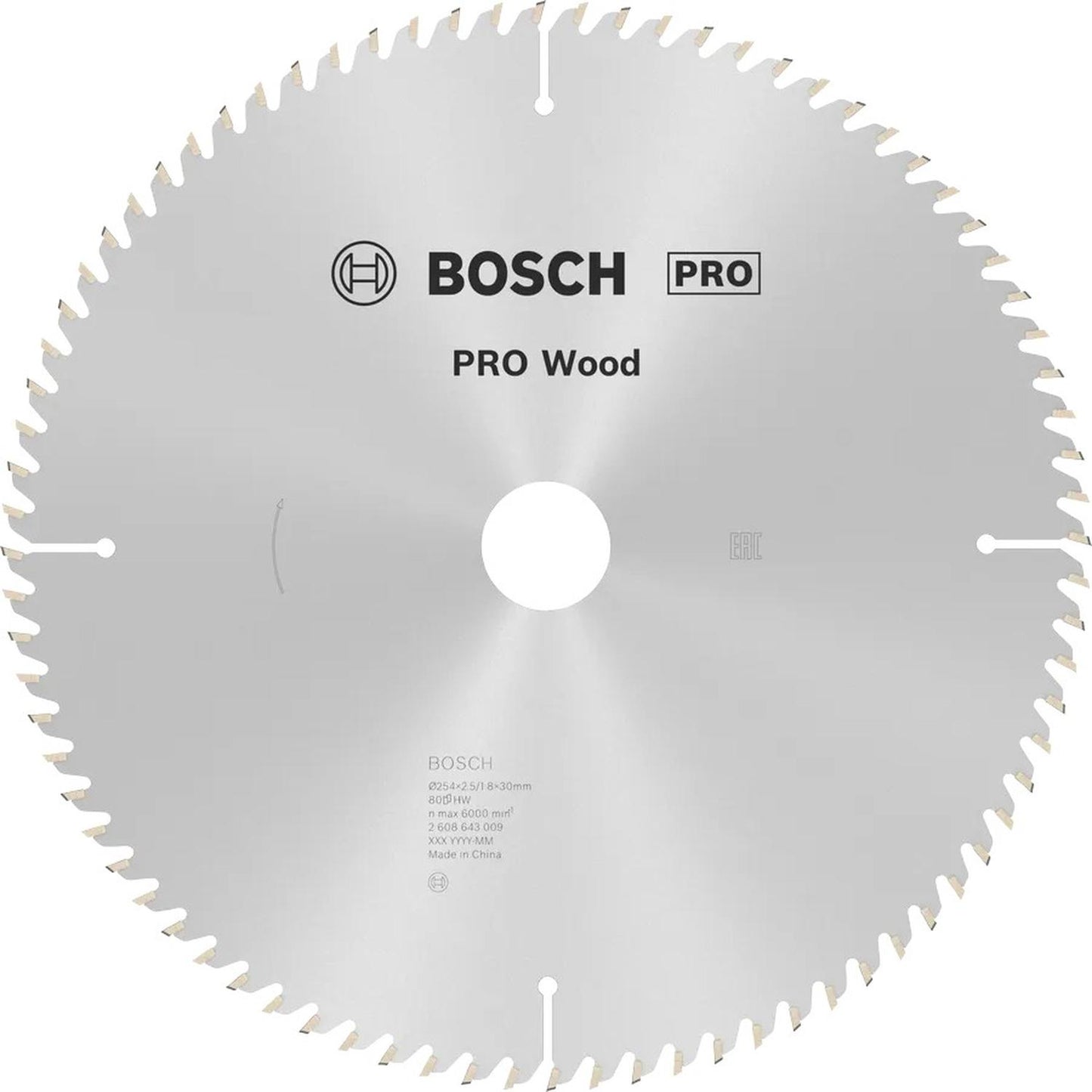 Disco De Sierra Circular PRO Wood 10''x2,5x30mm 80 D - Bosch - Herram.cl