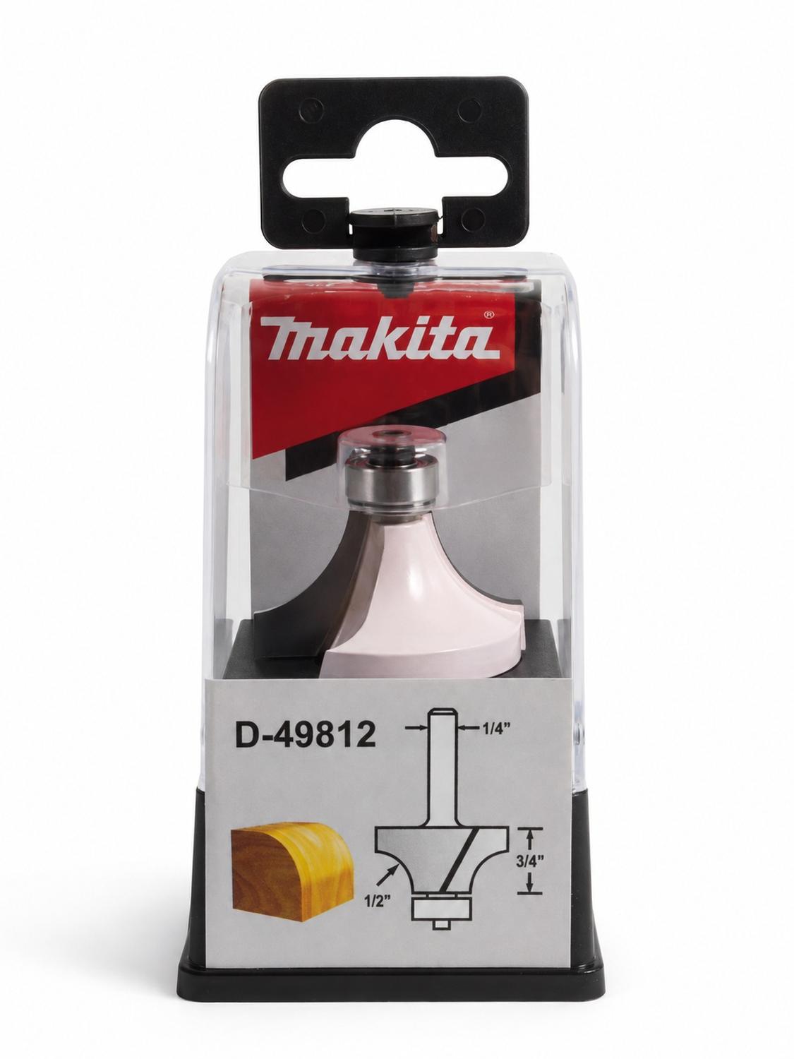 Fresa Redondear R1/2''x3/4''x1-1/2'' Toma 1/4'' -Makita - Herram.cl