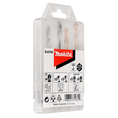 Set Brocas Metal, Madera y Concreto 5 Pzas (Hex1/4) - Makita - Herram.cl