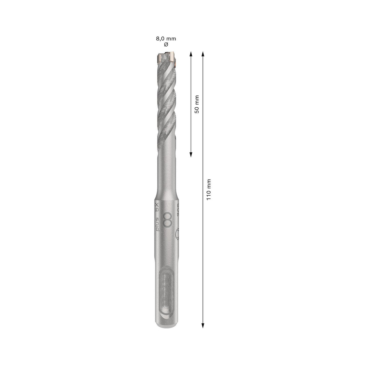 Broca Hormigón Bosch PRO SDS-Plus-5X 8x110mm 4 Filos - Herram.cl