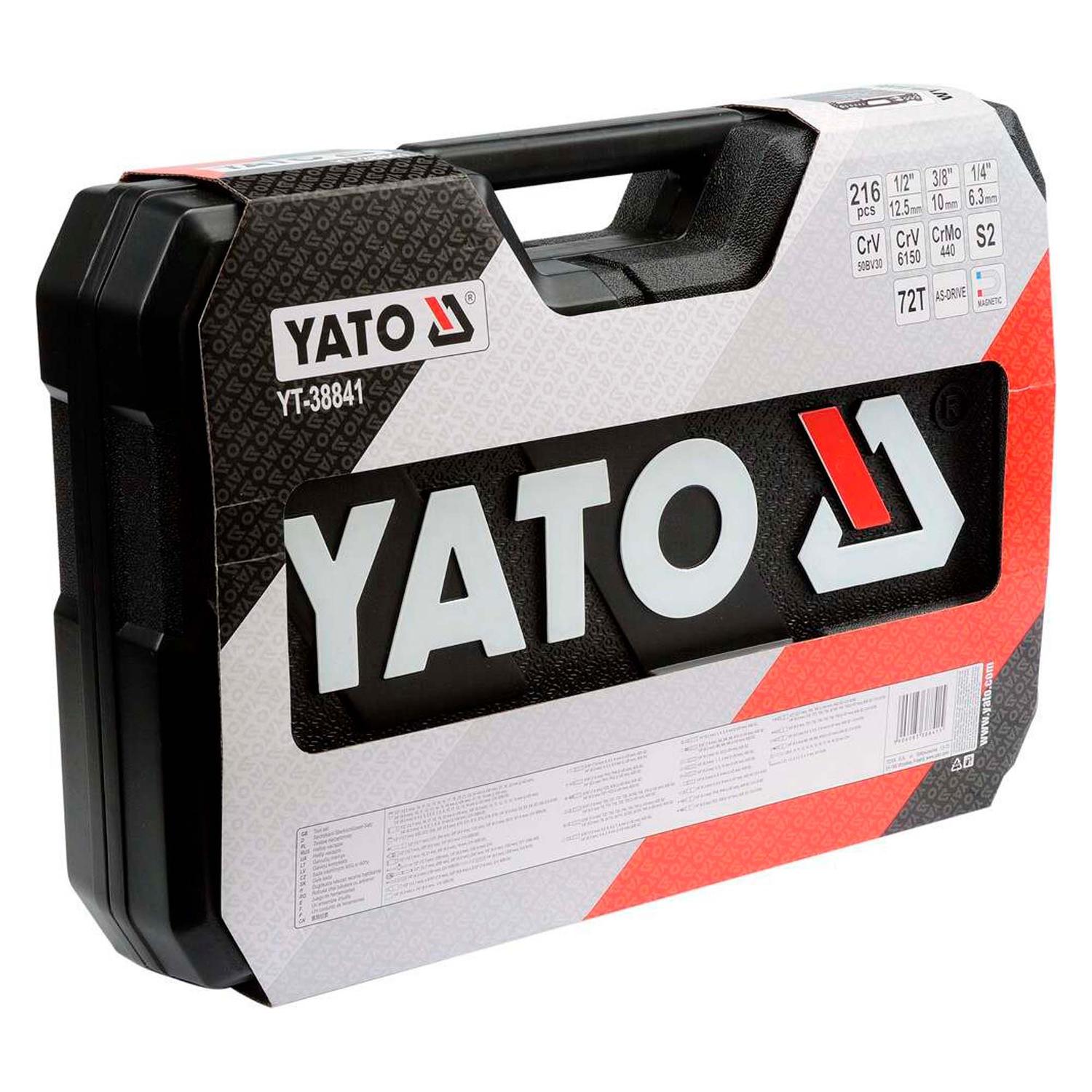 Juego De Dados 1/2'', 3/8'' y 1/4'' 216 Pzas - Yato - Herram.cl
