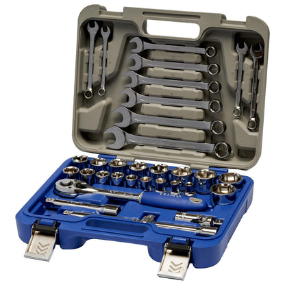 Juego De Dados 1/2'' Y Llaves Combinadas - 33 Pzas - Irimo - Herram.cl