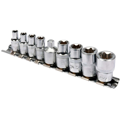 Juego de Dados Torx Hembra 1/4" y 3/8'' 9 Pzas - Yato - Herram.cl