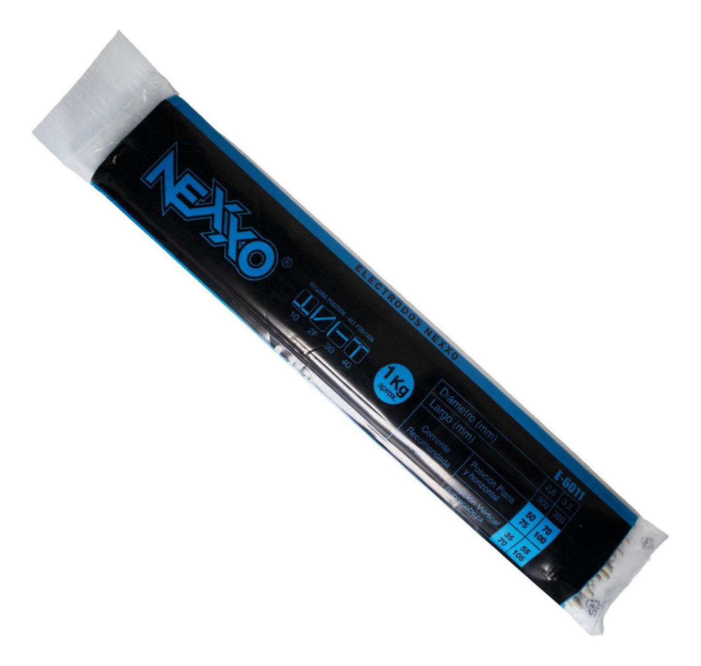 Electrodo AWS 6011 3/32'' (2.6mm) 1 Kg - Nexxo - Herram.cl