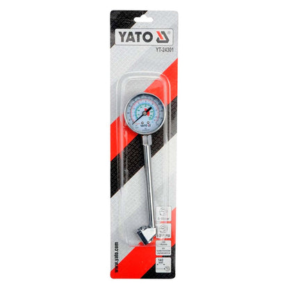 Manómetro de presión de neumáticos 0 - 220 PSI - Yato - Herram.cl