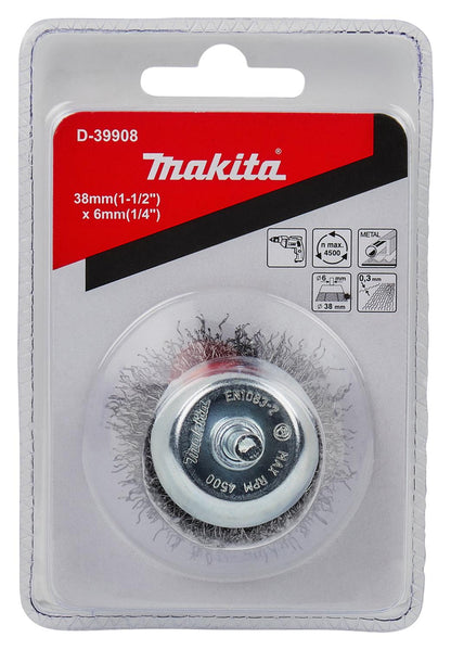 Grata Copa Acero Ondulado 38mm( 1 - 1/2'') Toma 1/4'' - Makita - Herram.cl