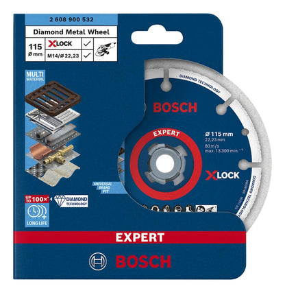 Disco Diamantado Expert Para Metal 115mm X - lock - Bosch - Herram.cl