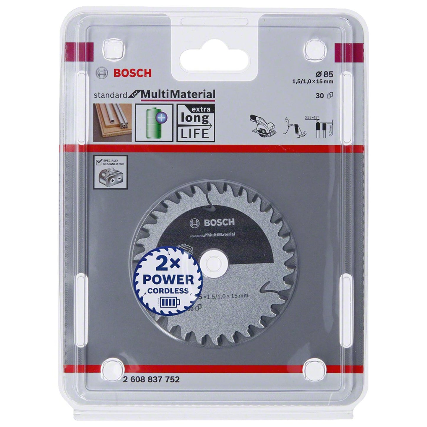 Disco De Sierra STD Multimaterial 85x1,5x15mm/30 D - Bosch - Herram.cl