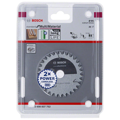 Disco De Sierra STD Multimaterial 85x1,5x15mm/30 D - Bosch - Herram.cl