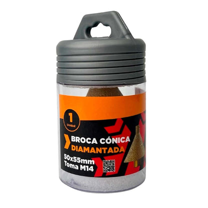 Broca Cónica Diamantada 50x55mm M14 - HEMIC - Herram.cl