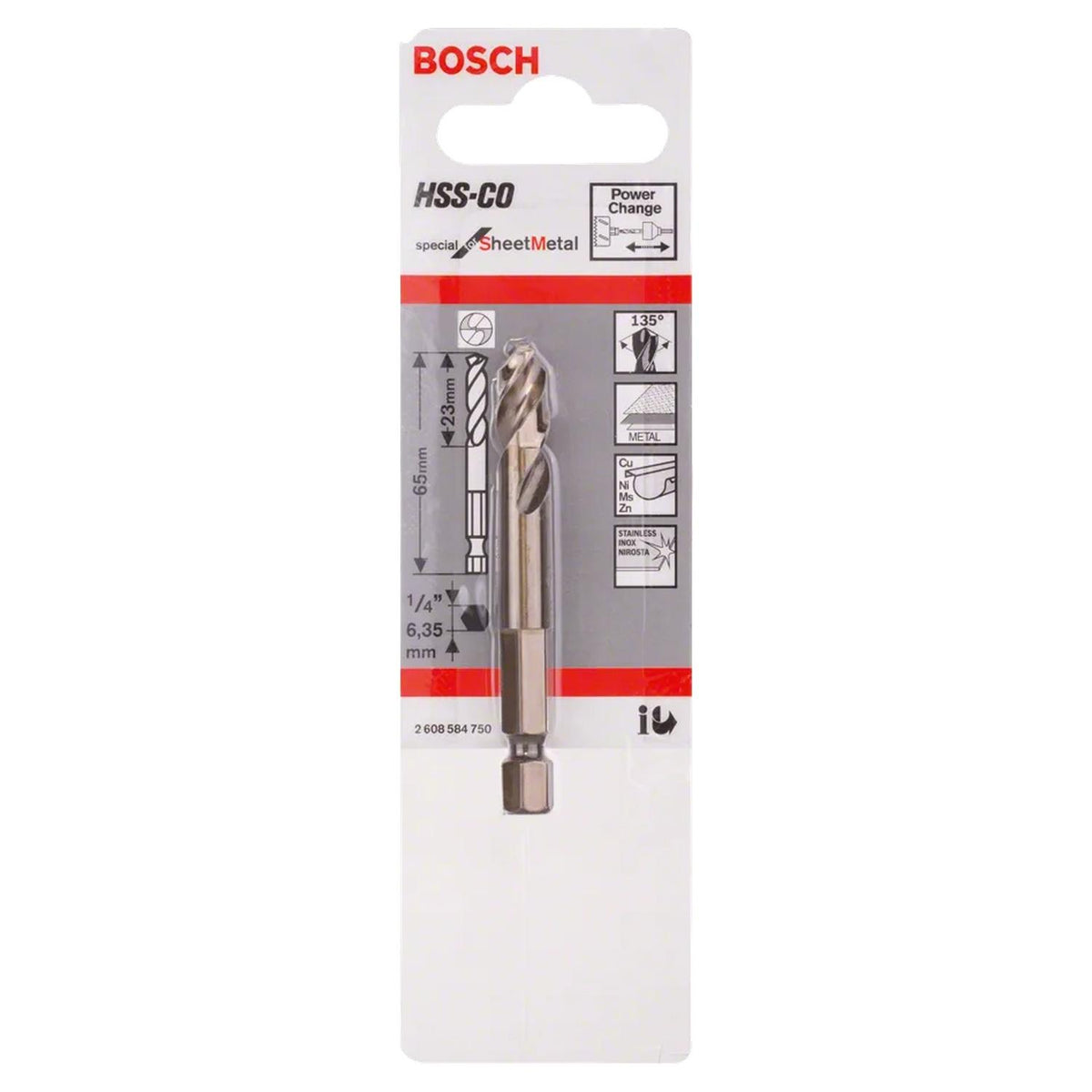 Broca Guía Bosch HSS-Co Power Change 65mm Metal - Herram.cl