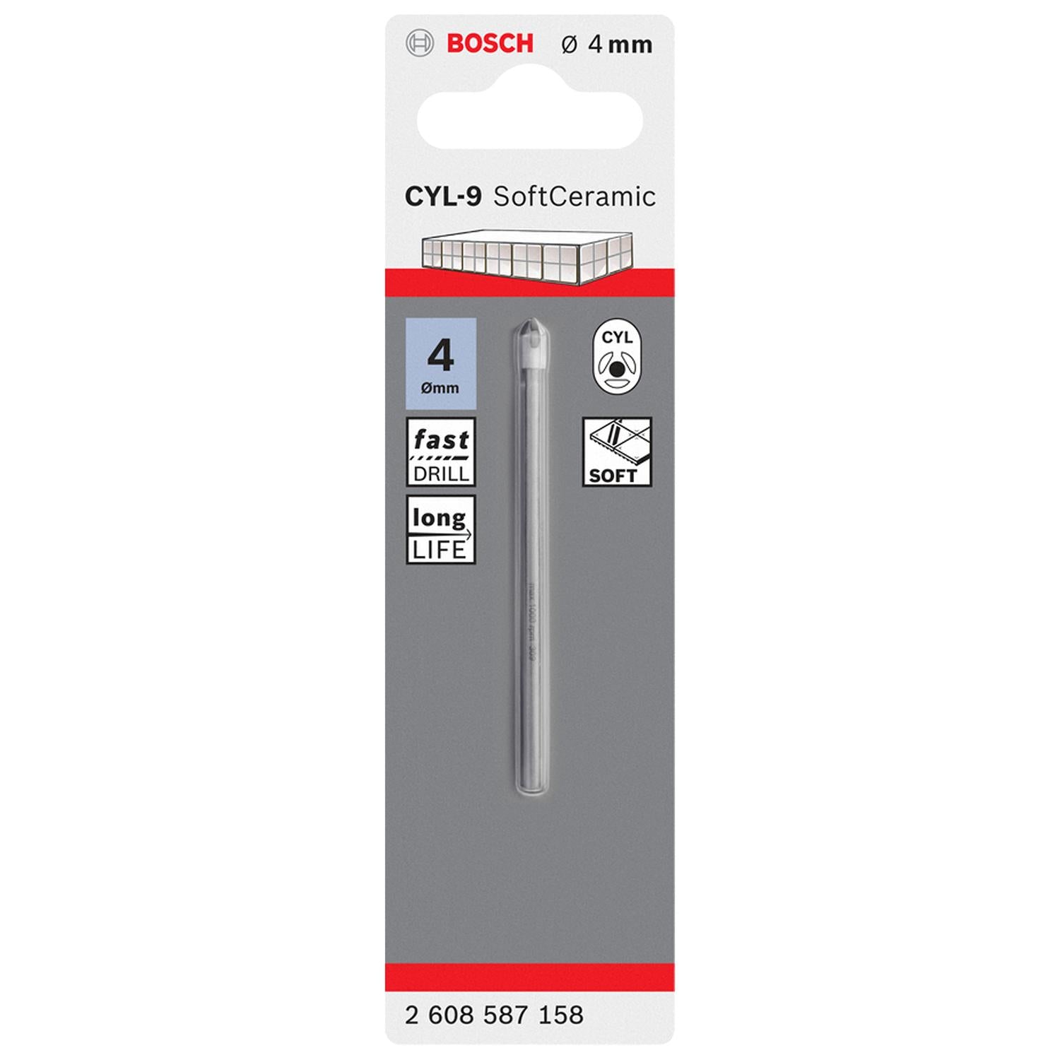 Broca Para Ceramina y Azulejos 4mm - Bosch - Herram.cl