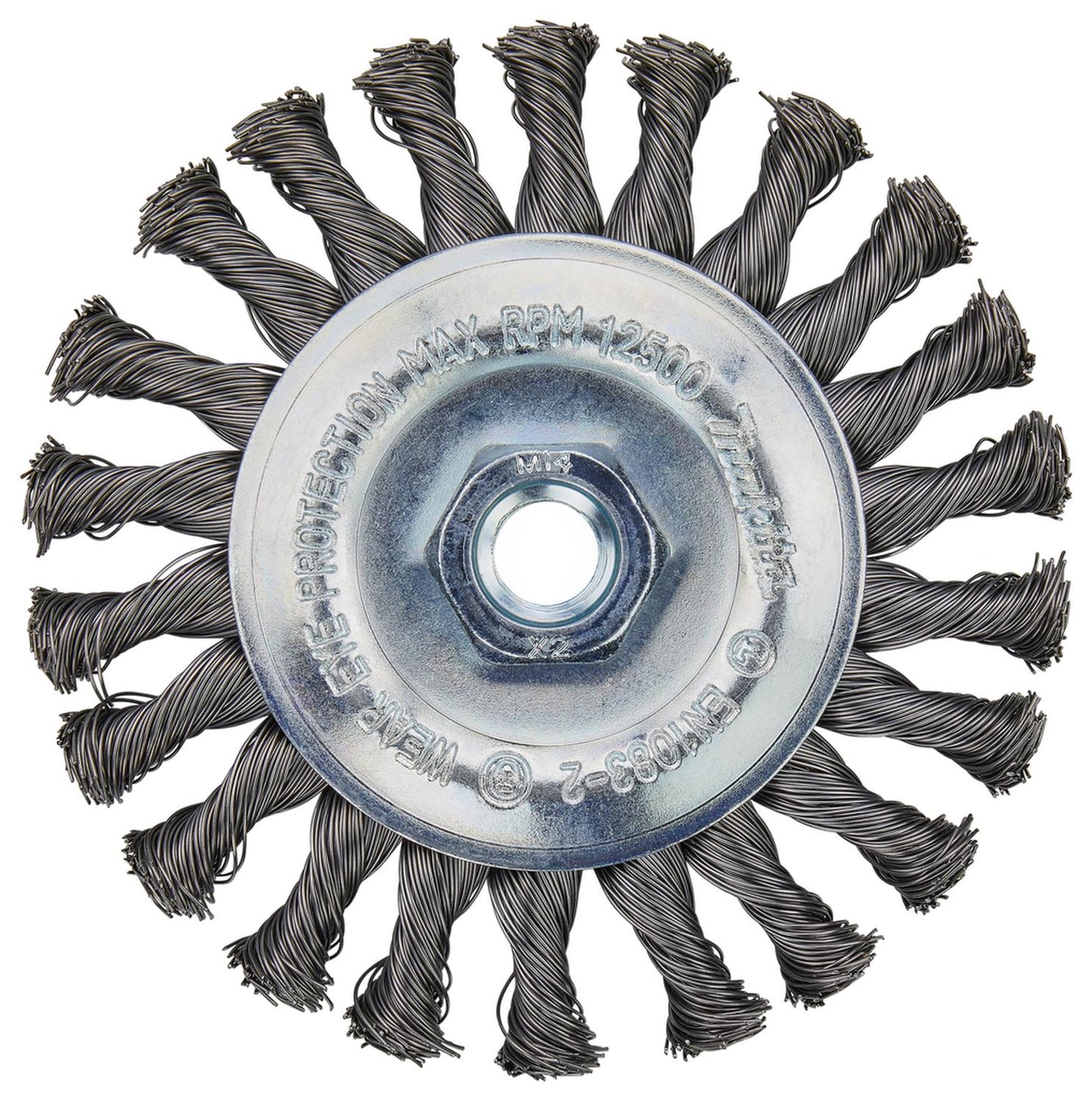 Grata Circular Plana Acero Trenzado 125x0,5mm / M14 - Makita - Herram.cl