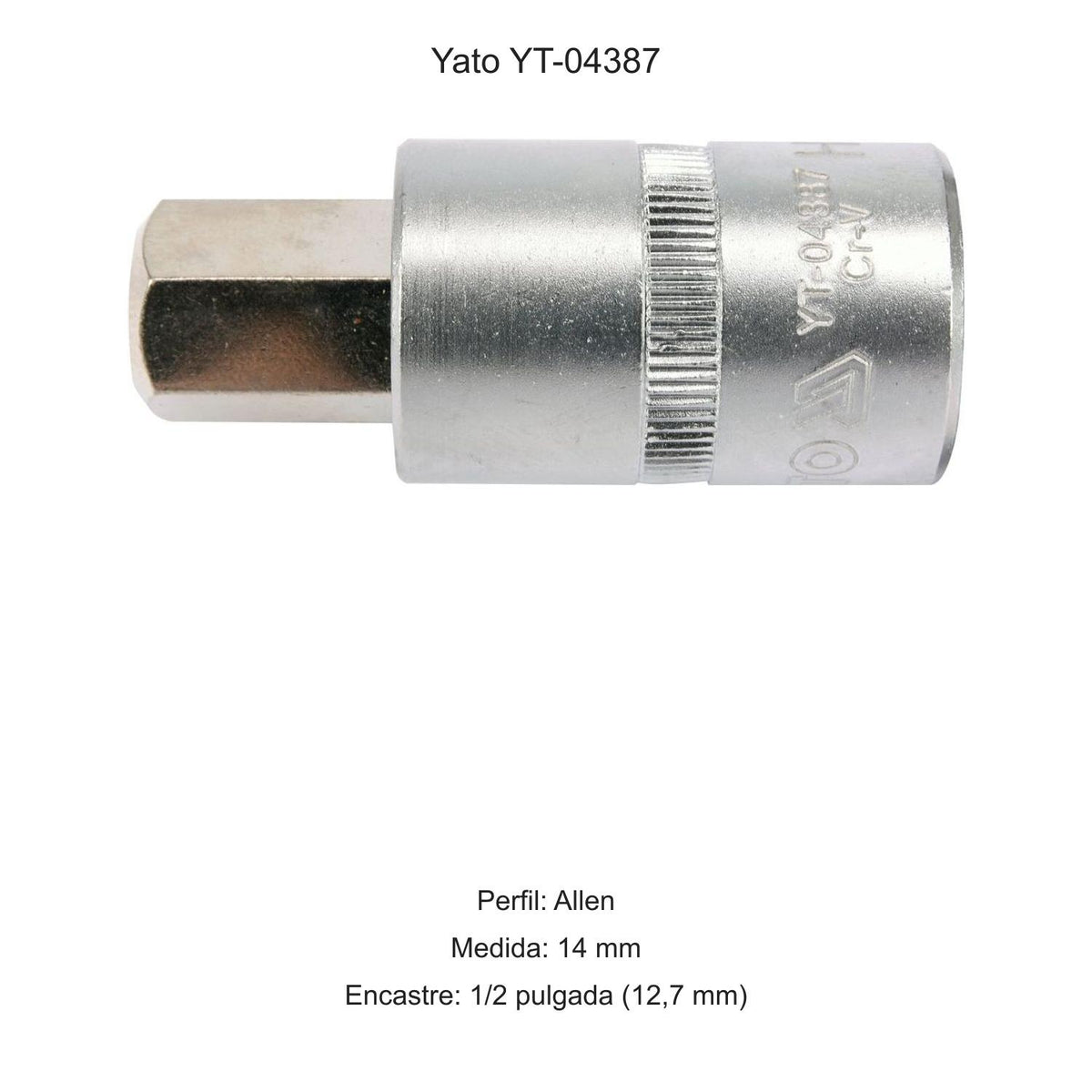 Dado Punta Allen 14 mm 1/2'' 55mm Yato YT-04387 - Herram.cl