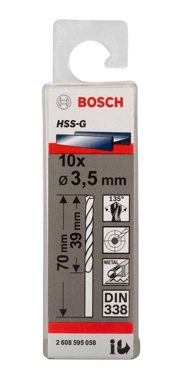 Caja Con 10 Unidades Broca Para Metal Bosch HSS - G 3,5mm - Herram.cl