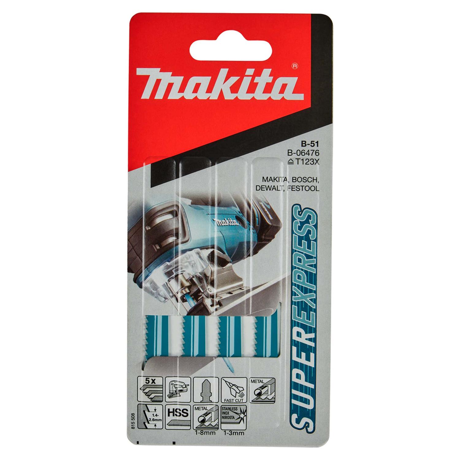 Hoja de calar SUPEREXPRESS HSS B - 51 100mm 5 Pzas - Makita - Herram.cl