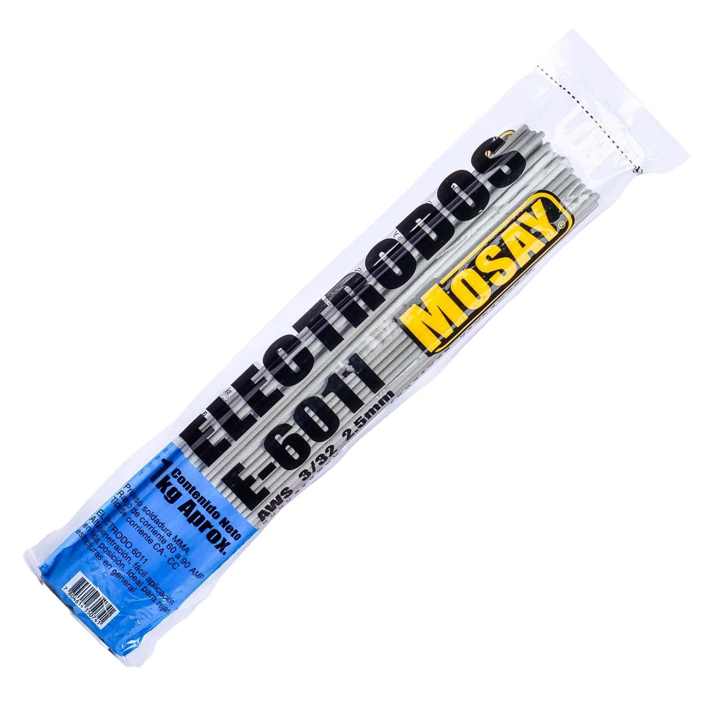 Electrodo Soldadura E - 6011 3/32'' (2,5mm) 1kg - Mosay - Herram.cl