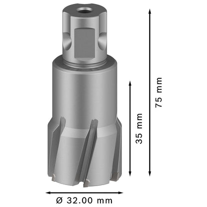 Broca Anular Bosch PRO TCT 32x35mm Carburo Tungsteno Weldon - Herram.cl