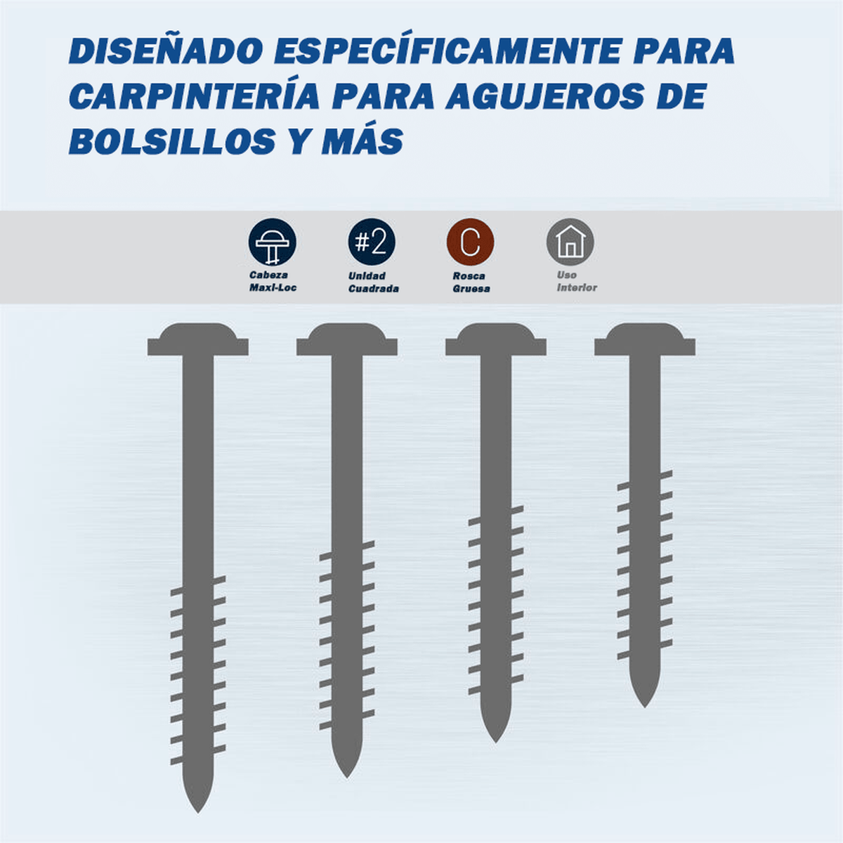 Tornillos Para Orificios Ocultos 1'' (500 und.) - Kreg - Herram.cl