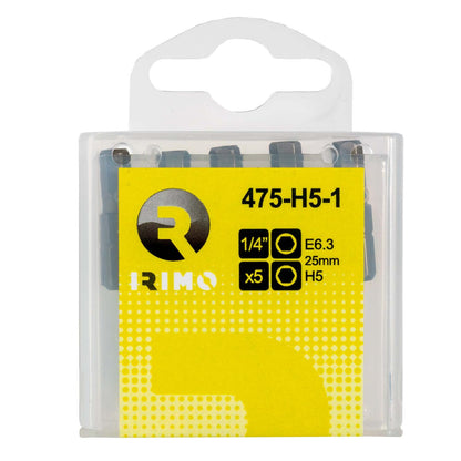 Puntas de Atornillar H5x25mm 5 Pzas - Irimo - Herram.cl