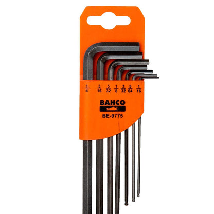 Juego Llaves Allen Pulgadas Bola BAHCO BE-9775 7 Pzs Larga - Herram.cl